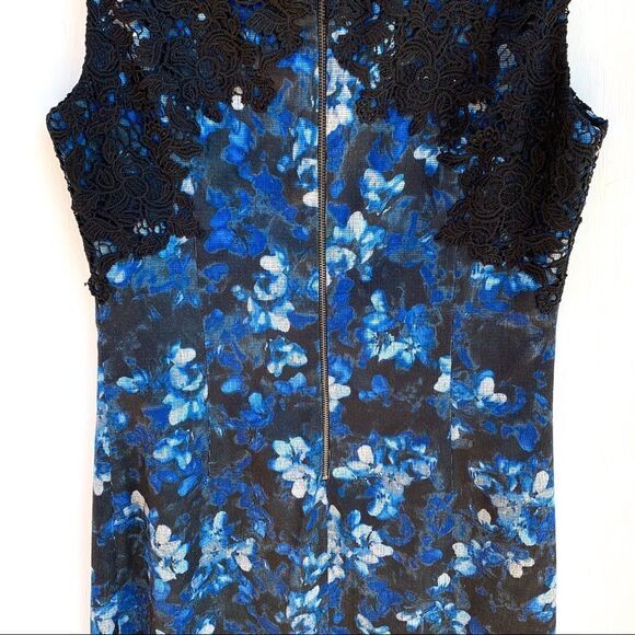NWT T Tahari Navy Black Floral Print Fiona Dress - Picture 12 of 13